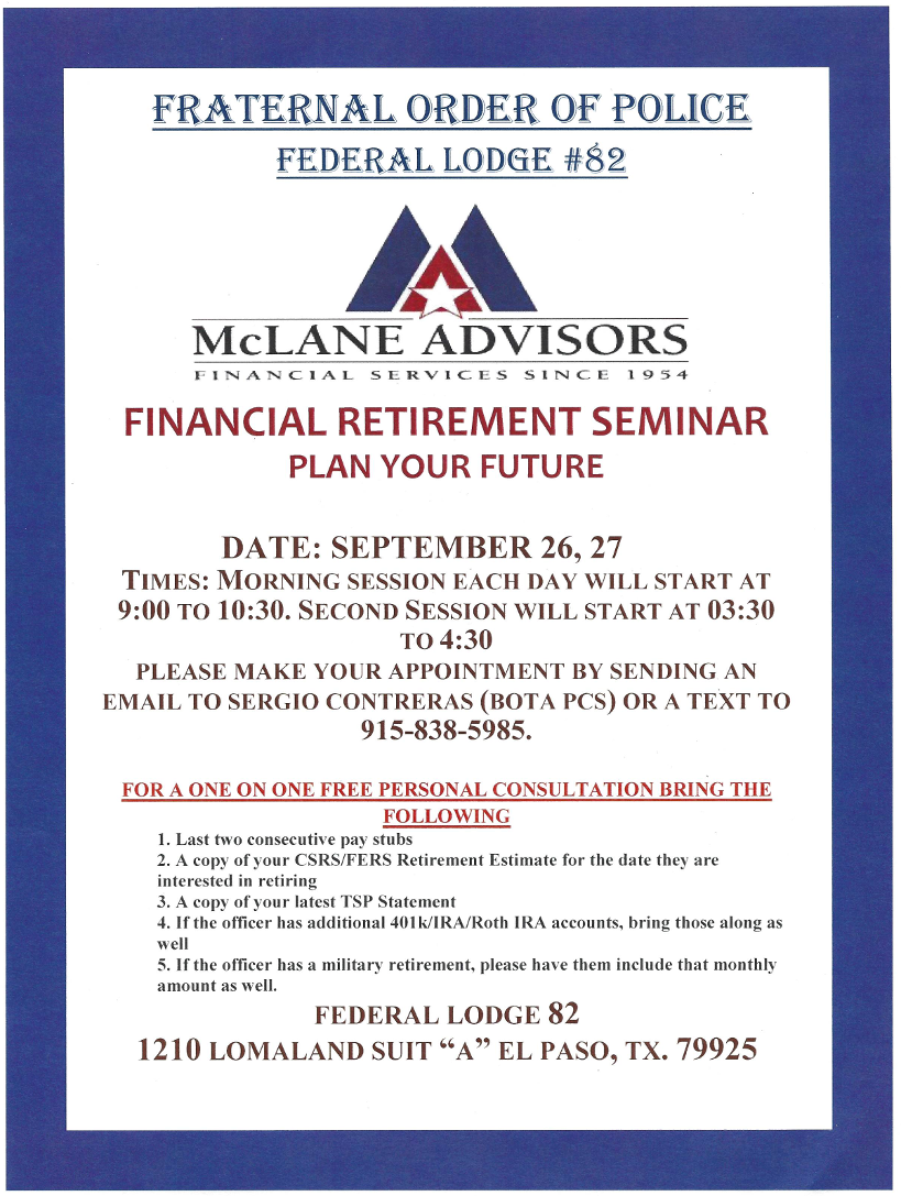 Financial Retirment Seminar Flyer